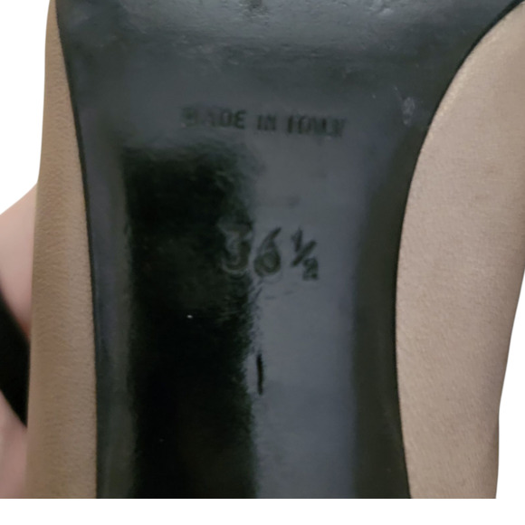 Chanel Vintage CC Camellia Pointed Toe Kitten Heel Pumps Brown Black IT 36.5 6 - Picture 9 of 14